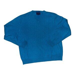 Mens Club Room by Charter Club Baby Blue 100% Fine Cashmere Sweater Size Large